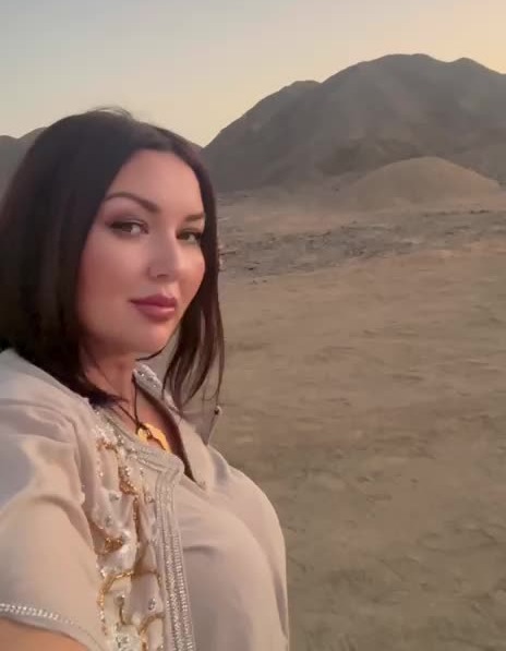 Elina in the desert, where the idea for Desert Rose began